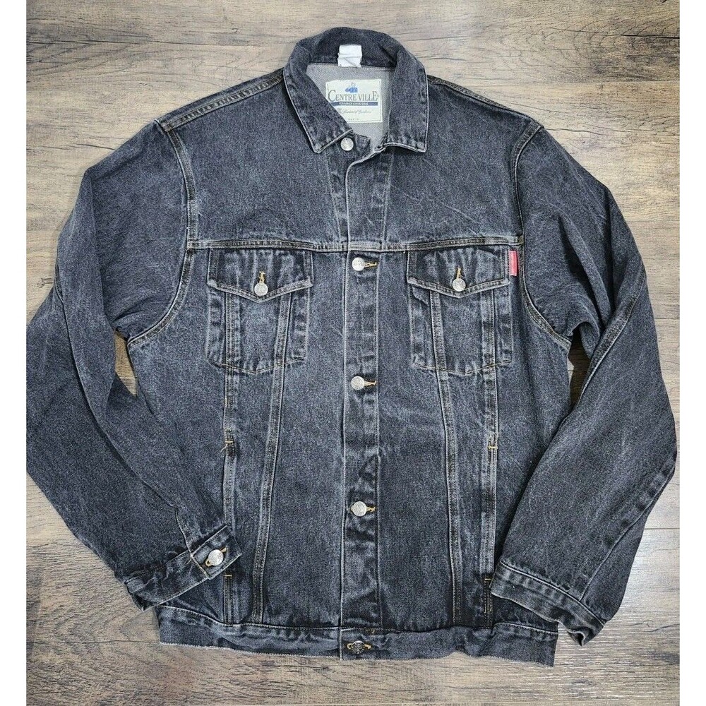 Centre Ville Jacket Vintage One Size Black Denim Cotton Retro